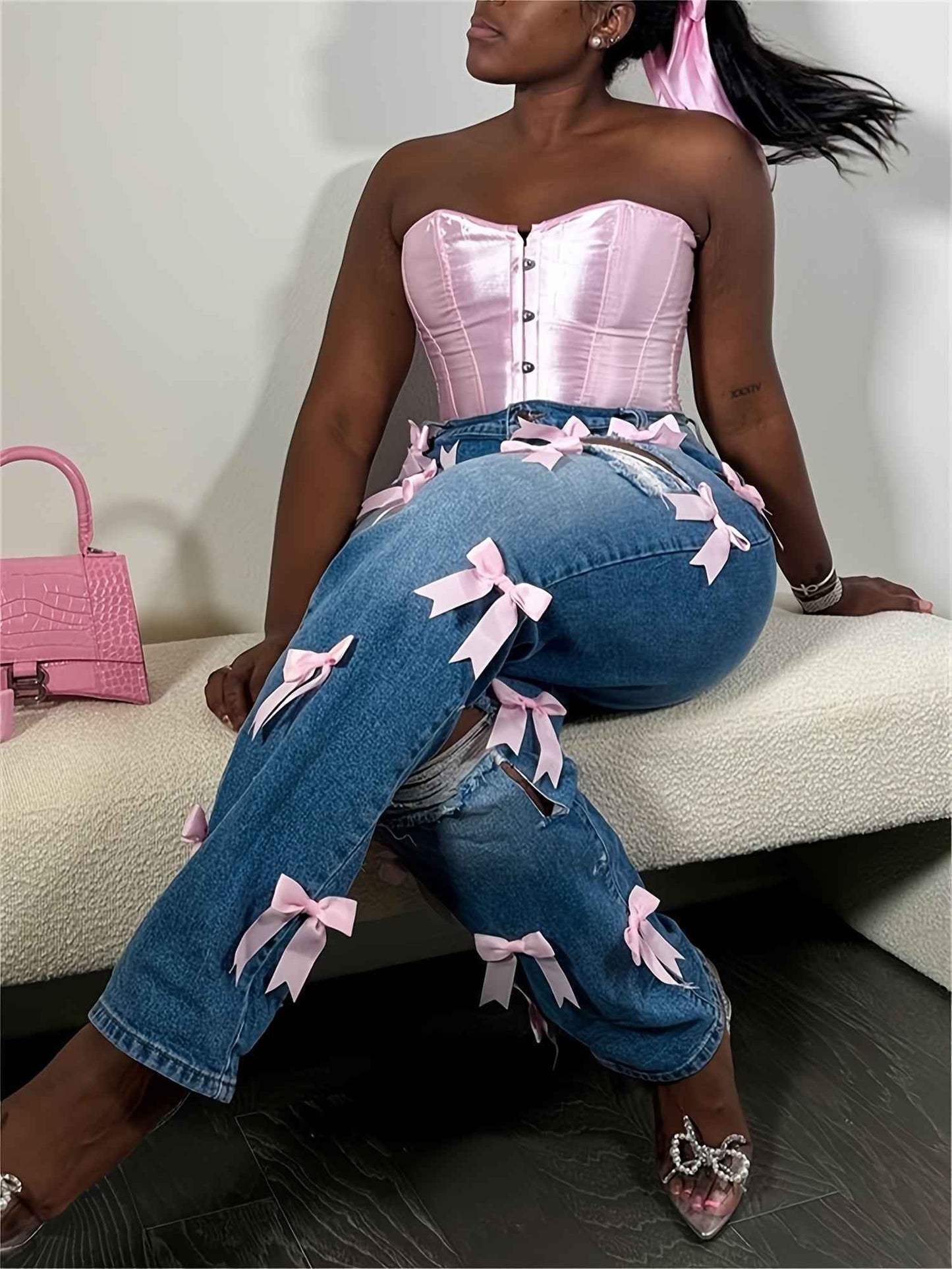 High-Rise Ripped Boyfriend Jeans for Women (Copy)