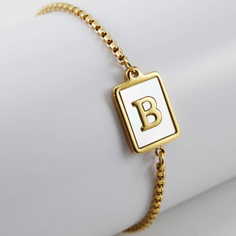 Gold-plated Shell Stainless Steel Initial Bracelets