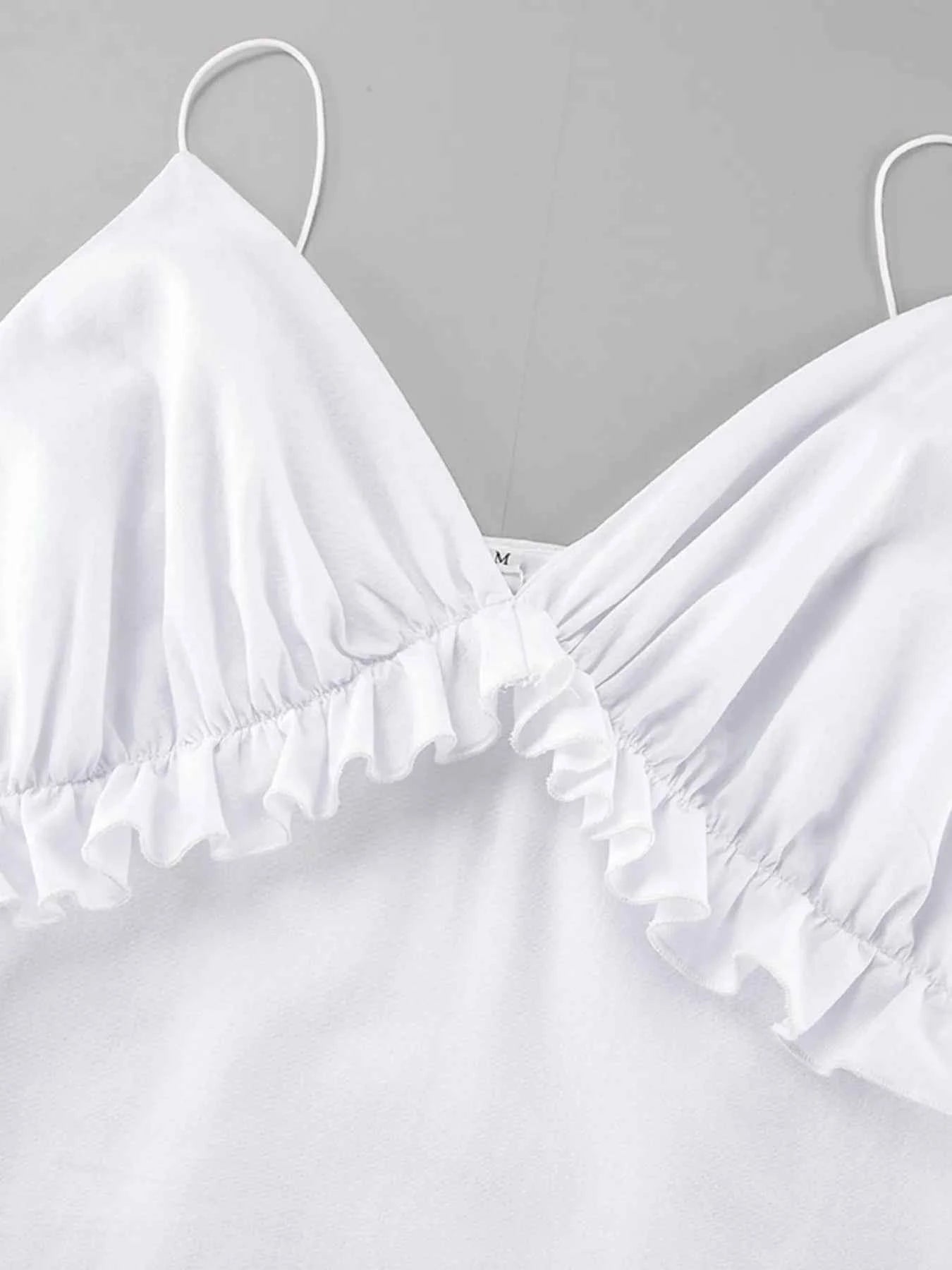 Ruffled V-Neck Maxi Dress