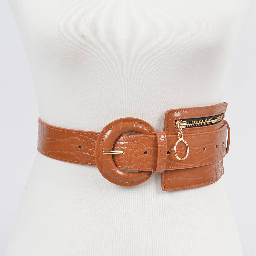 Faux Croc Leather Belt Bag