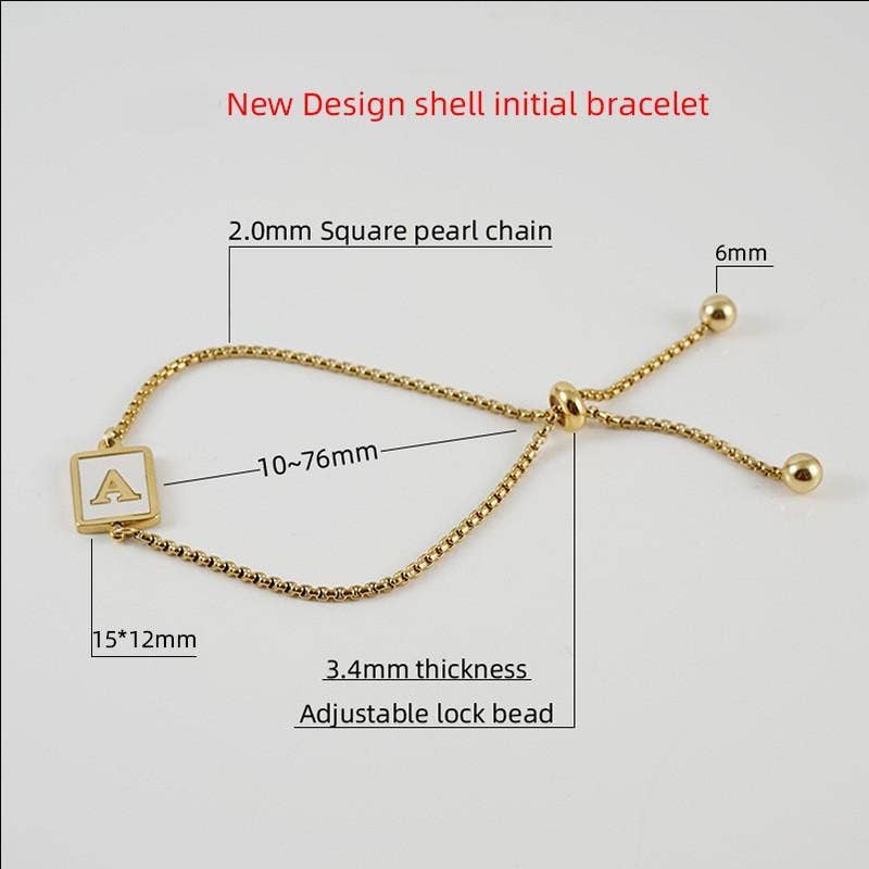 Gold-plated Shell Stainless Steel Initial Bracelets