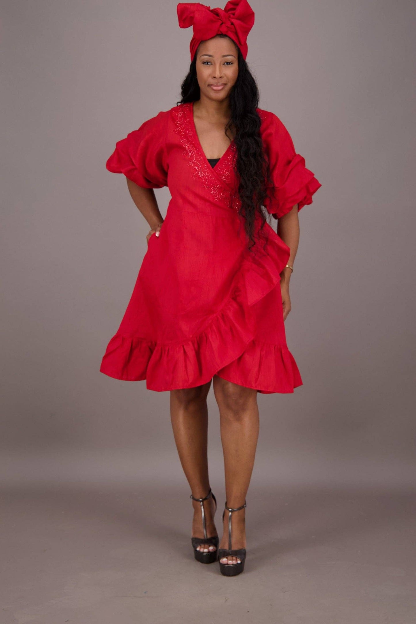 Empress Ruffle Wrap Dress AD-25079