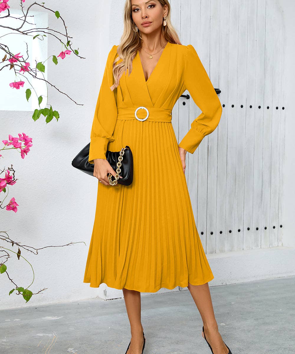 V-Neck Long Sleeve Dress for Every Occasion
