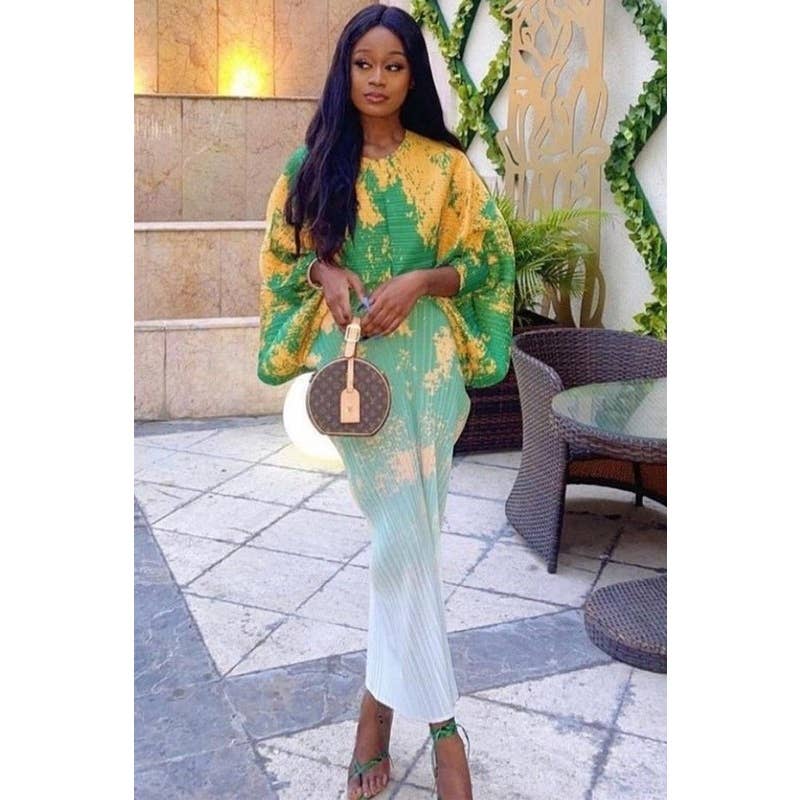 Free Size Multi-Color Midi Dress