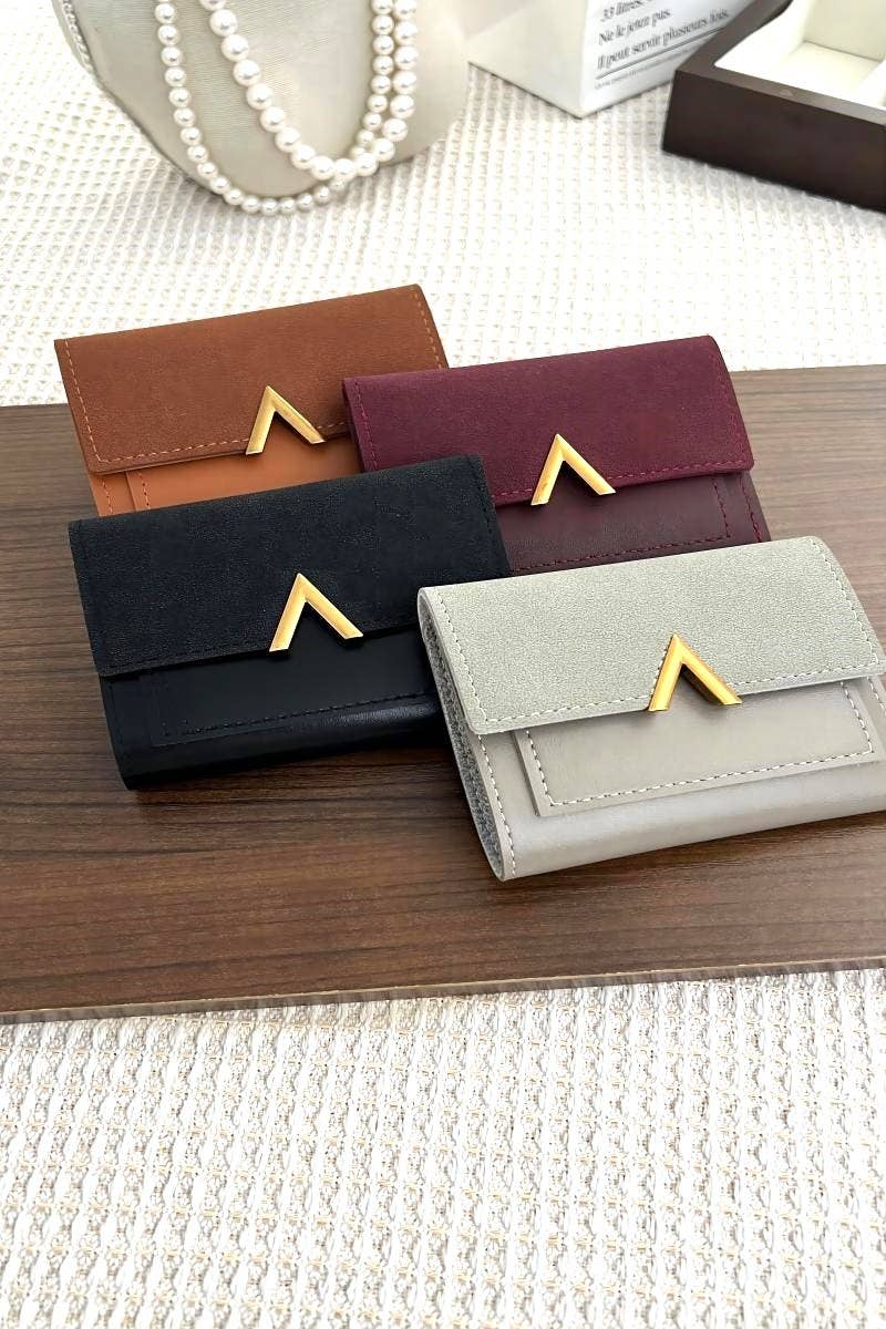 ,.._ SI-26458 Vegan Leather Compact Trifold Wallet