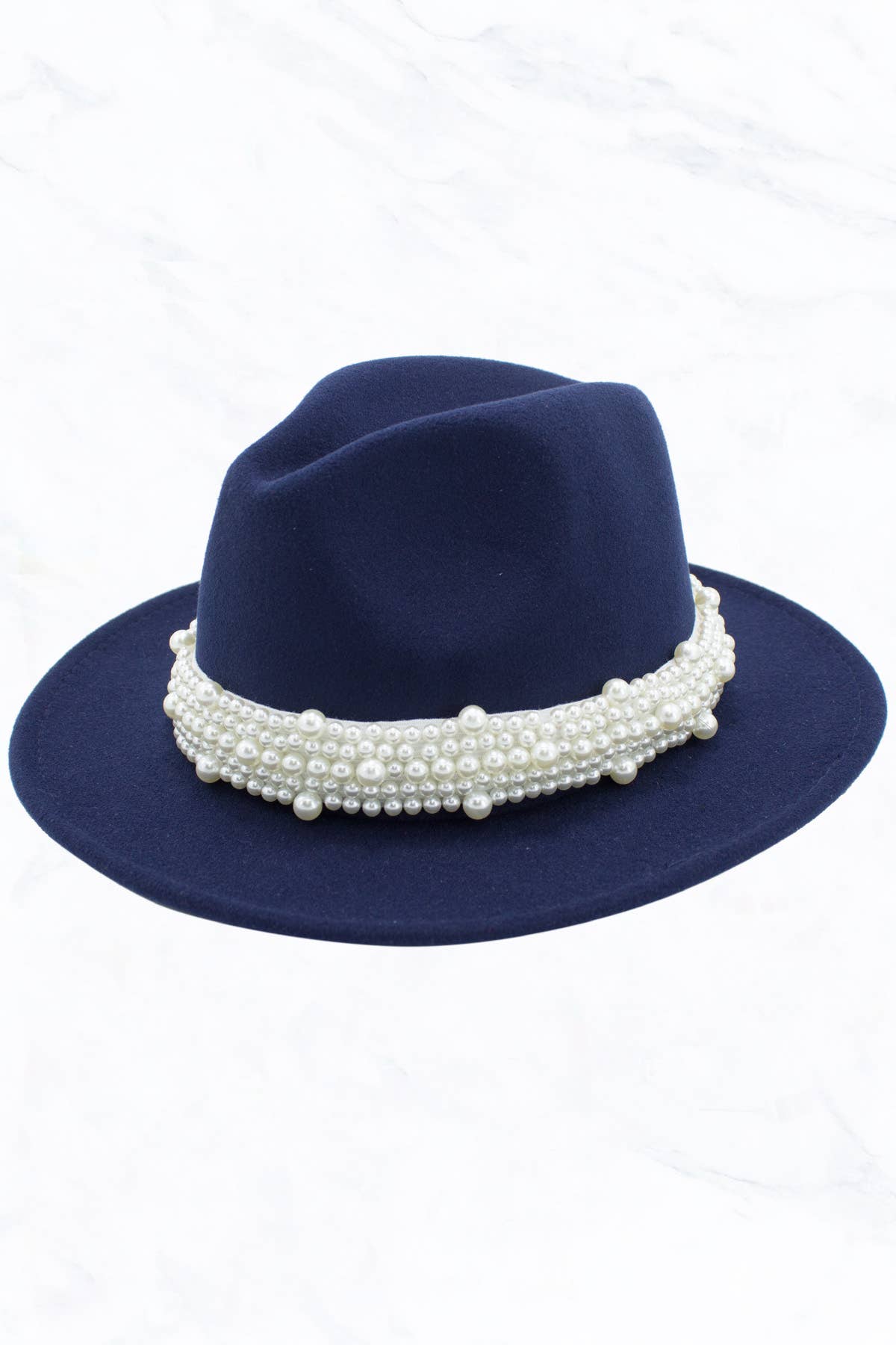 New Style Fashion Fedora Jazz Hat with Wide Pearl Belt