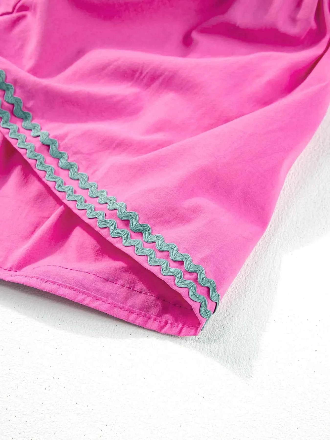 Ric Rac Colorblock Flutter Sleeve Tiered Dress