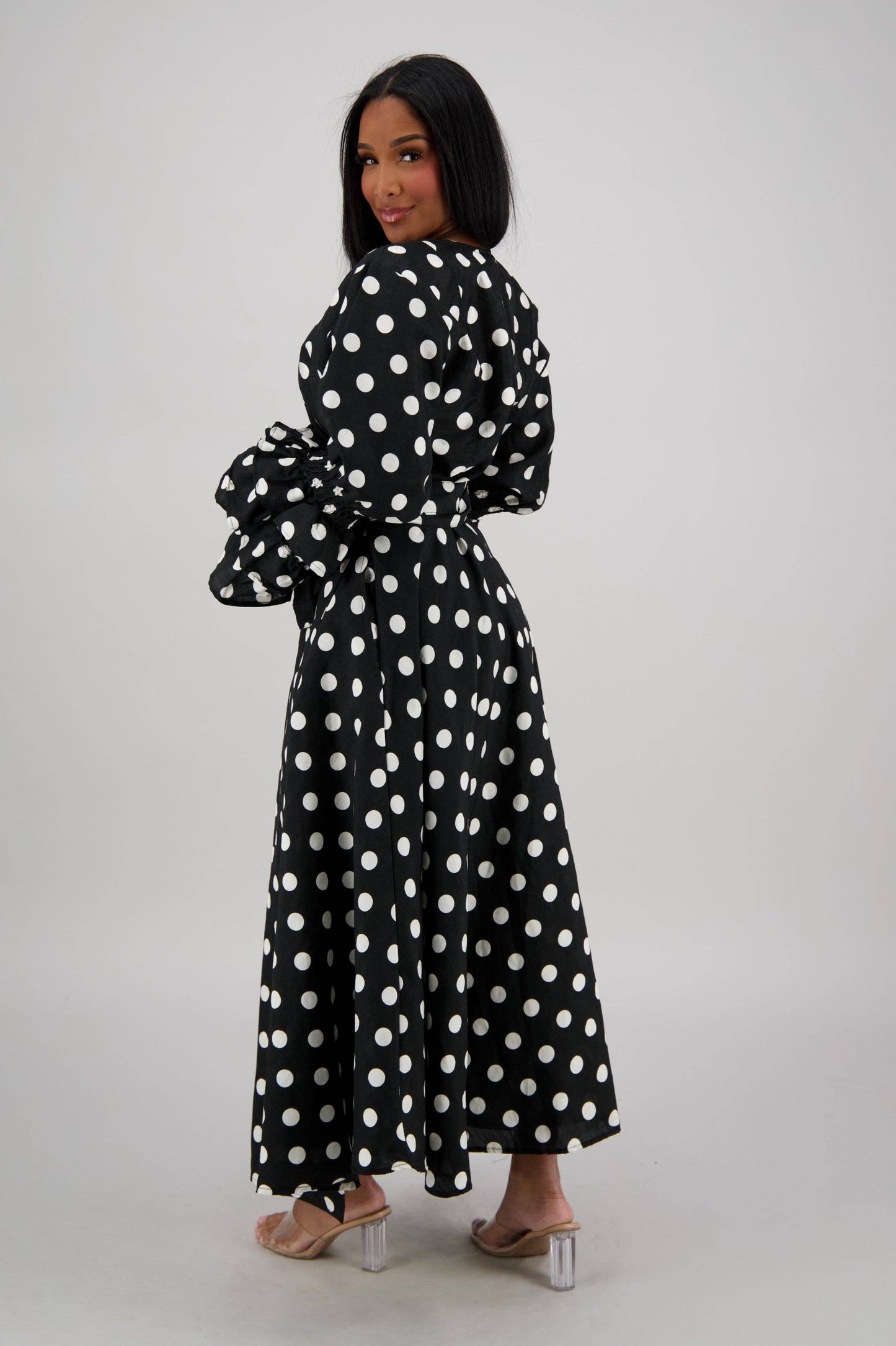 Polka Dot Wrap Dress (3 Colors) 241624-B090