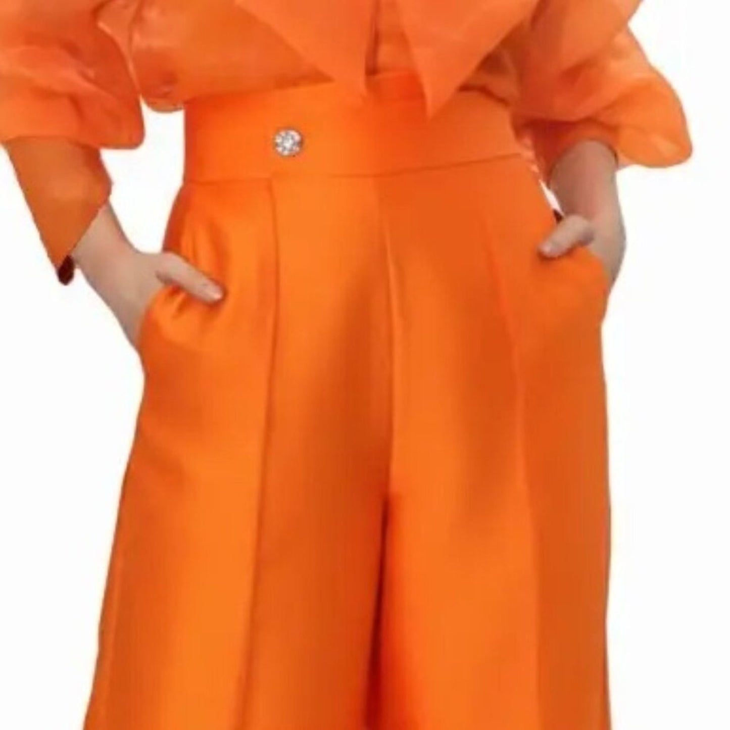 Wide Leg Palazzo Orange Pants