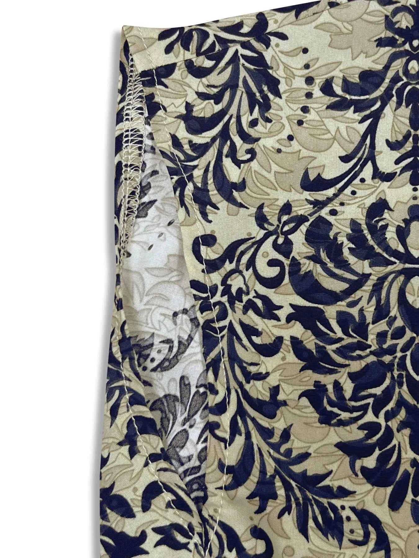 Printed V-Neck Cap Sleeve Maxi Dress