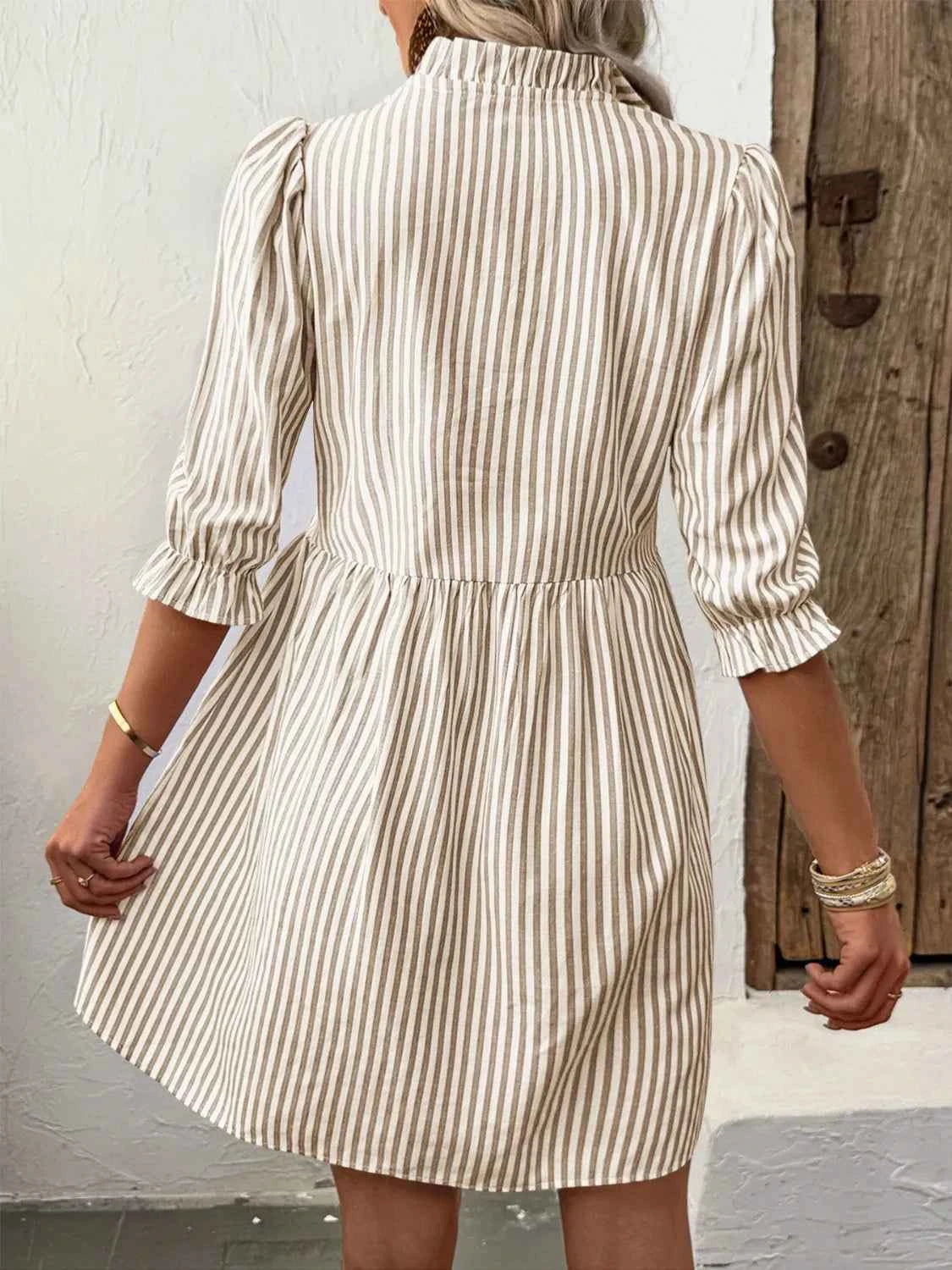 Striped Half Sleeve Dress