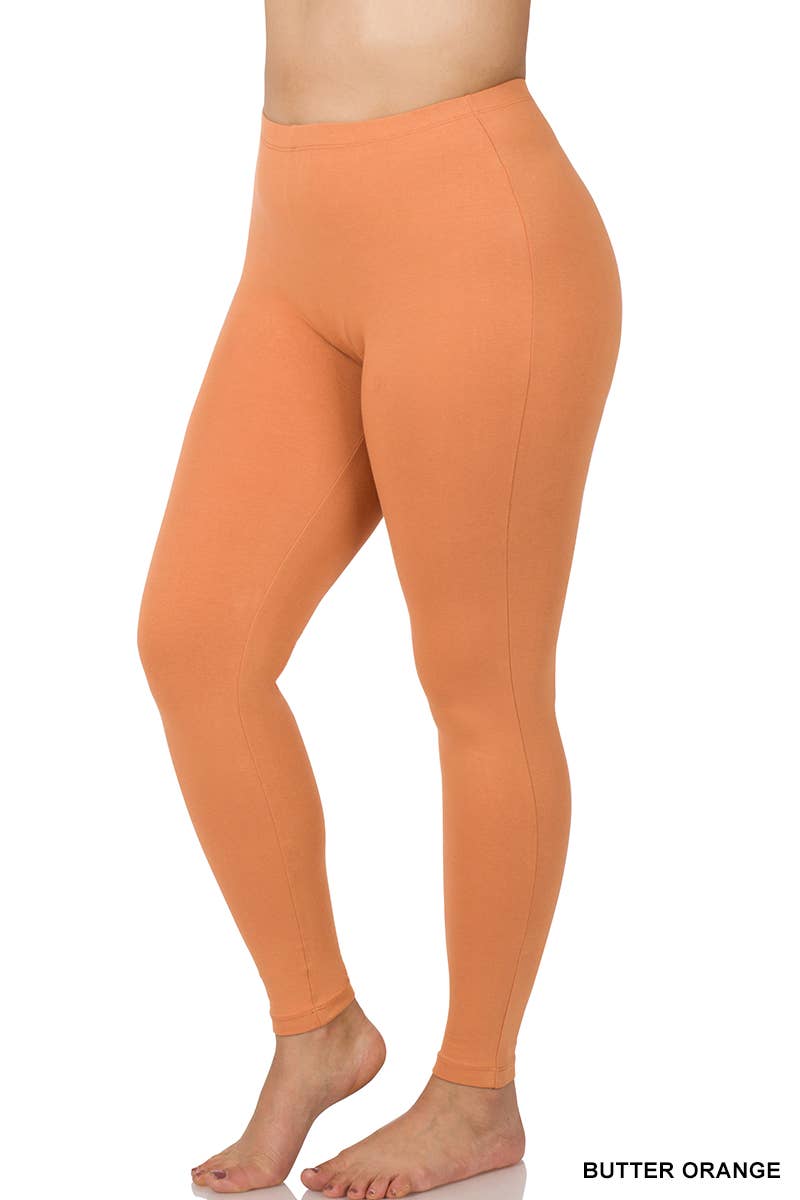PLUS SIZE BETTER COTTON FULL LENGTH LEGGINGS - Passion of Essence Boutique