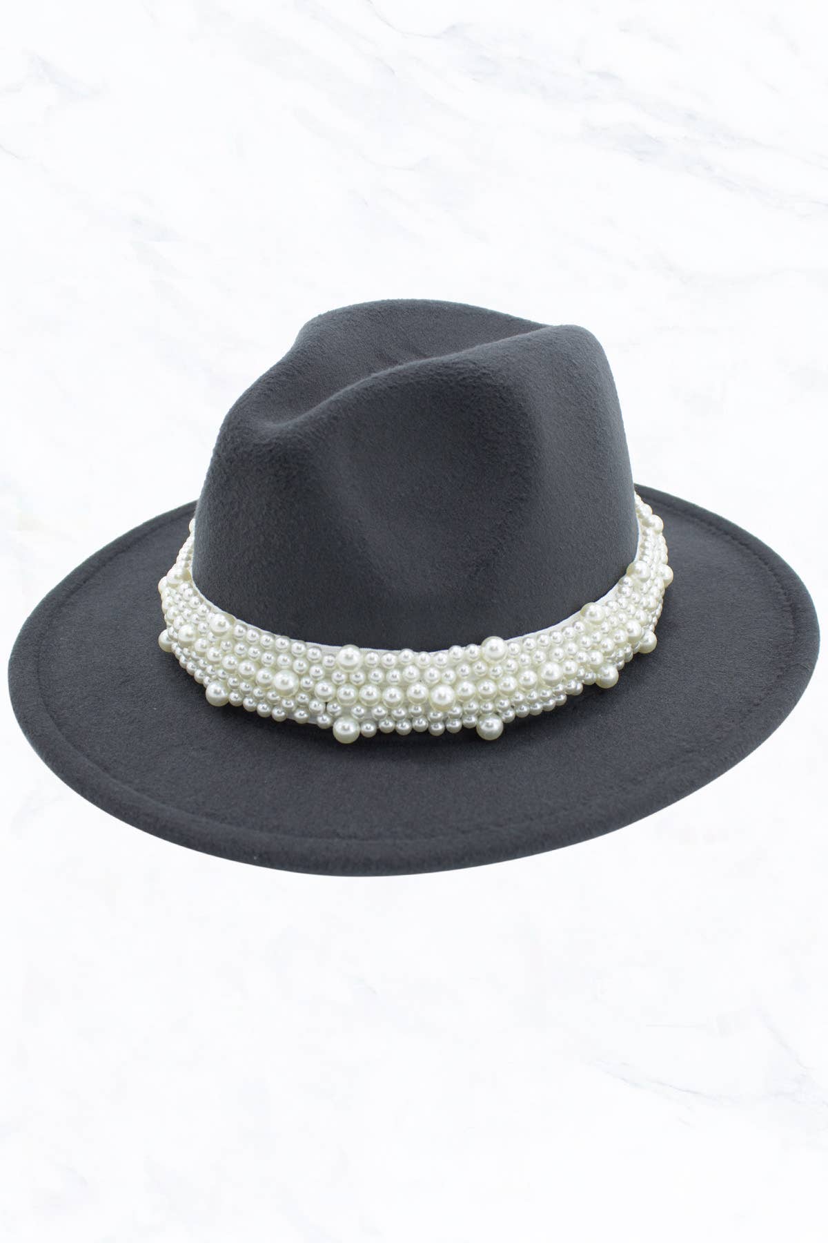 New Style Fashion Fedora Jazz Hat with Wide Pearl Belt
