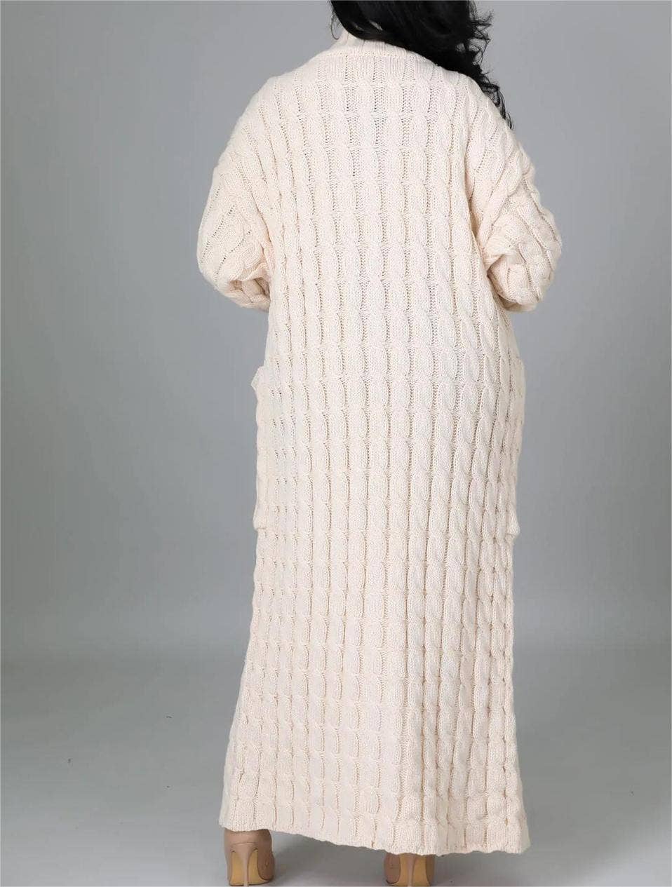 Multicolored Long coat knit cardigan