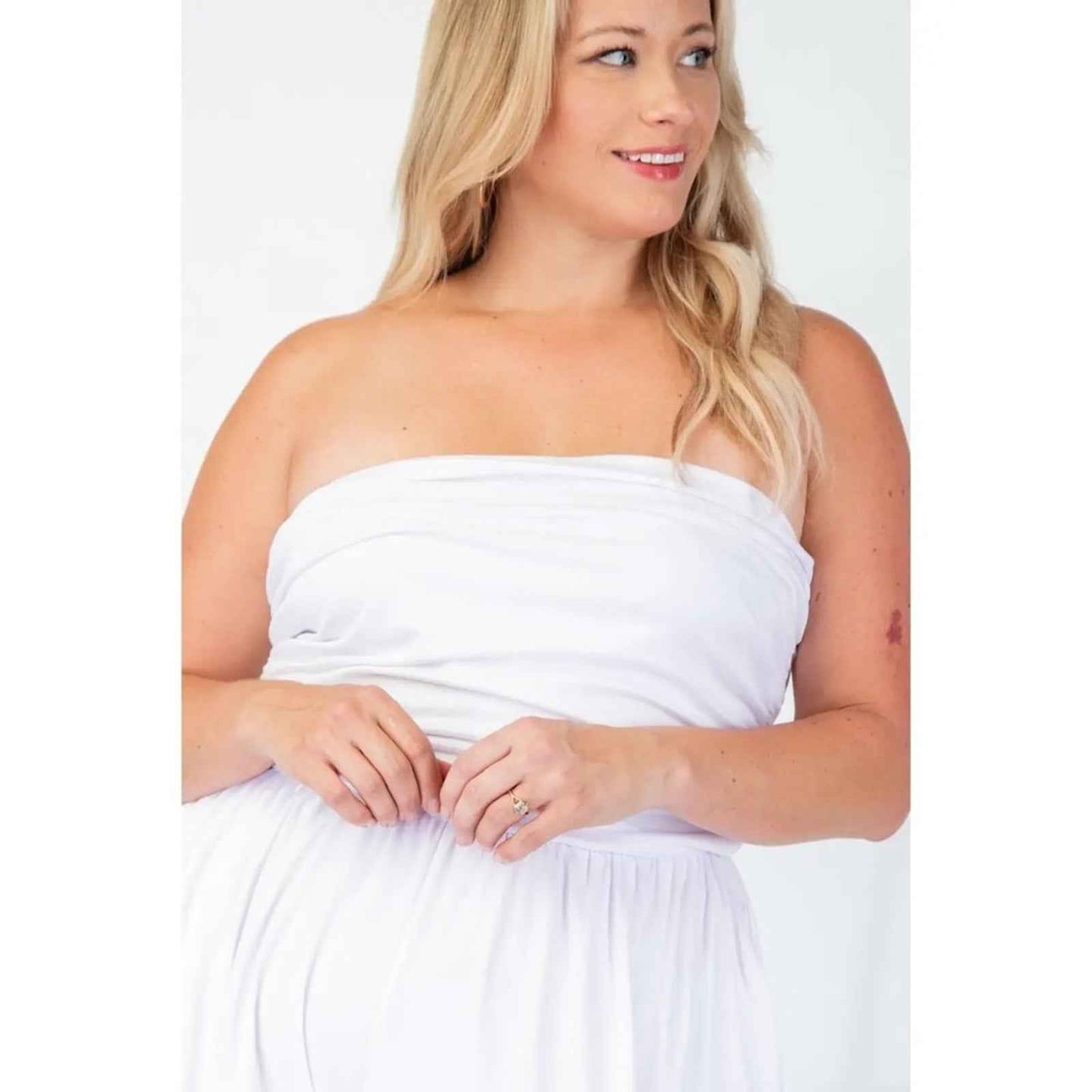 Plus Size Soft Knit Strapless Jumpsuit