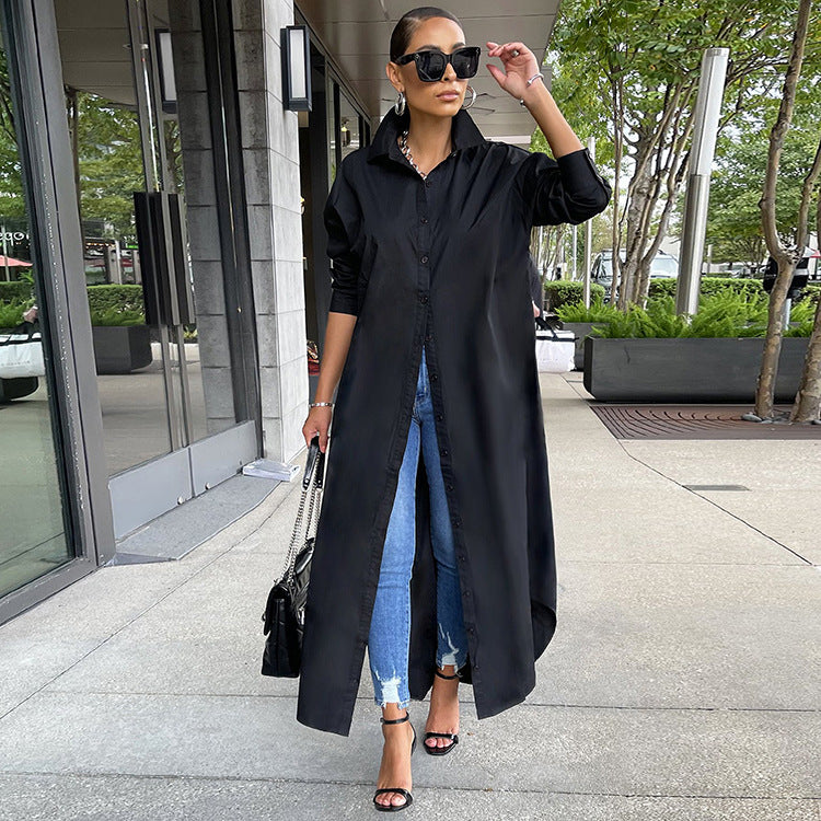 Elegant Long Black Tee Shirt Dress Button Front Maxi | Passion of Essence Small / Black / 100% Polyester Elegant Long Black Tee Shirt Dress Button Front Maxi | Passion of Essence Small / Black / 100% Polyester