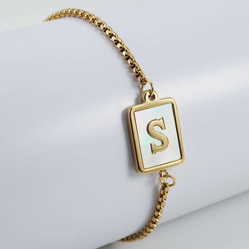 Gold-plated Shell Stainless Steel Initial Bracelets