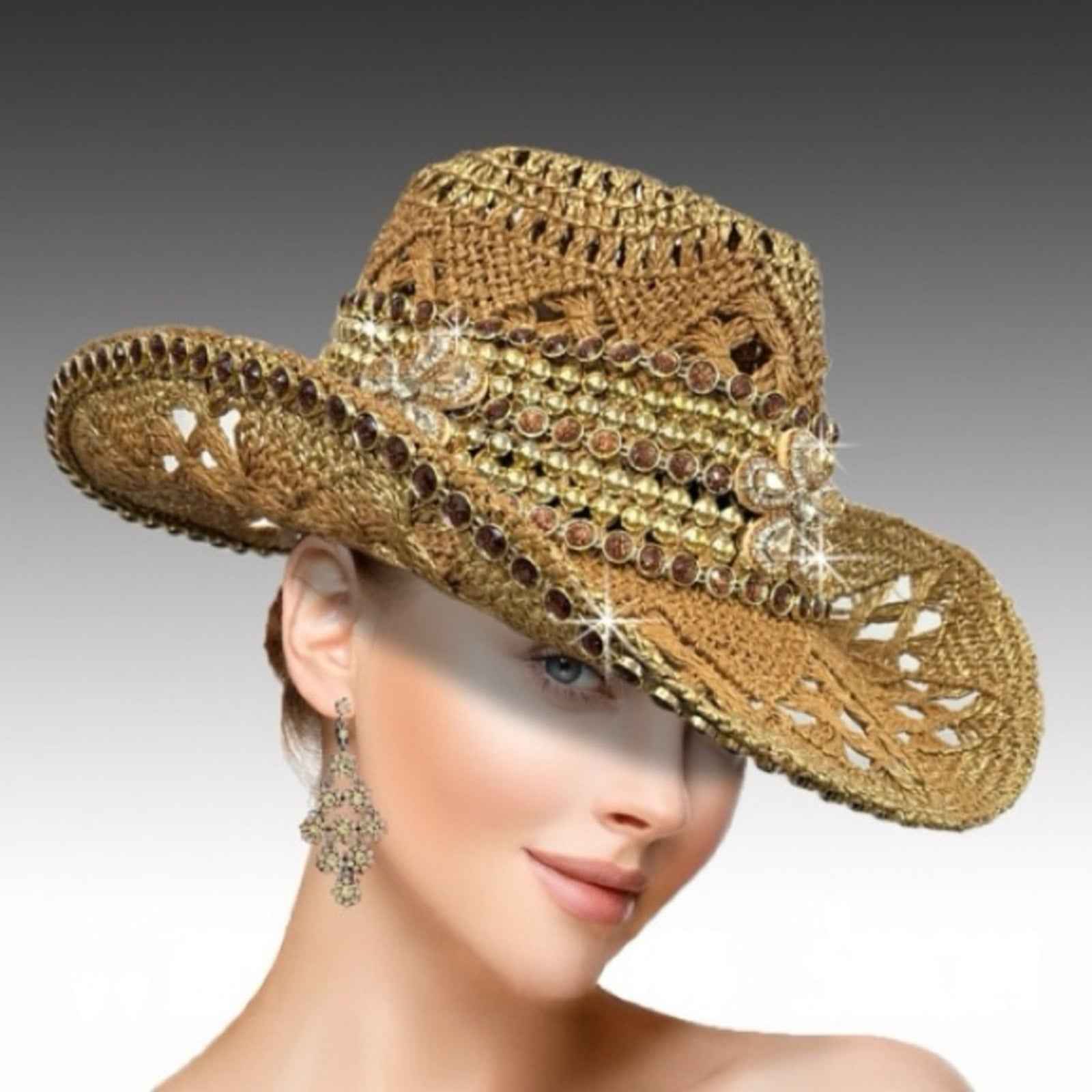 Elegant Gold Embellished Rhinestone Women display picture 1
