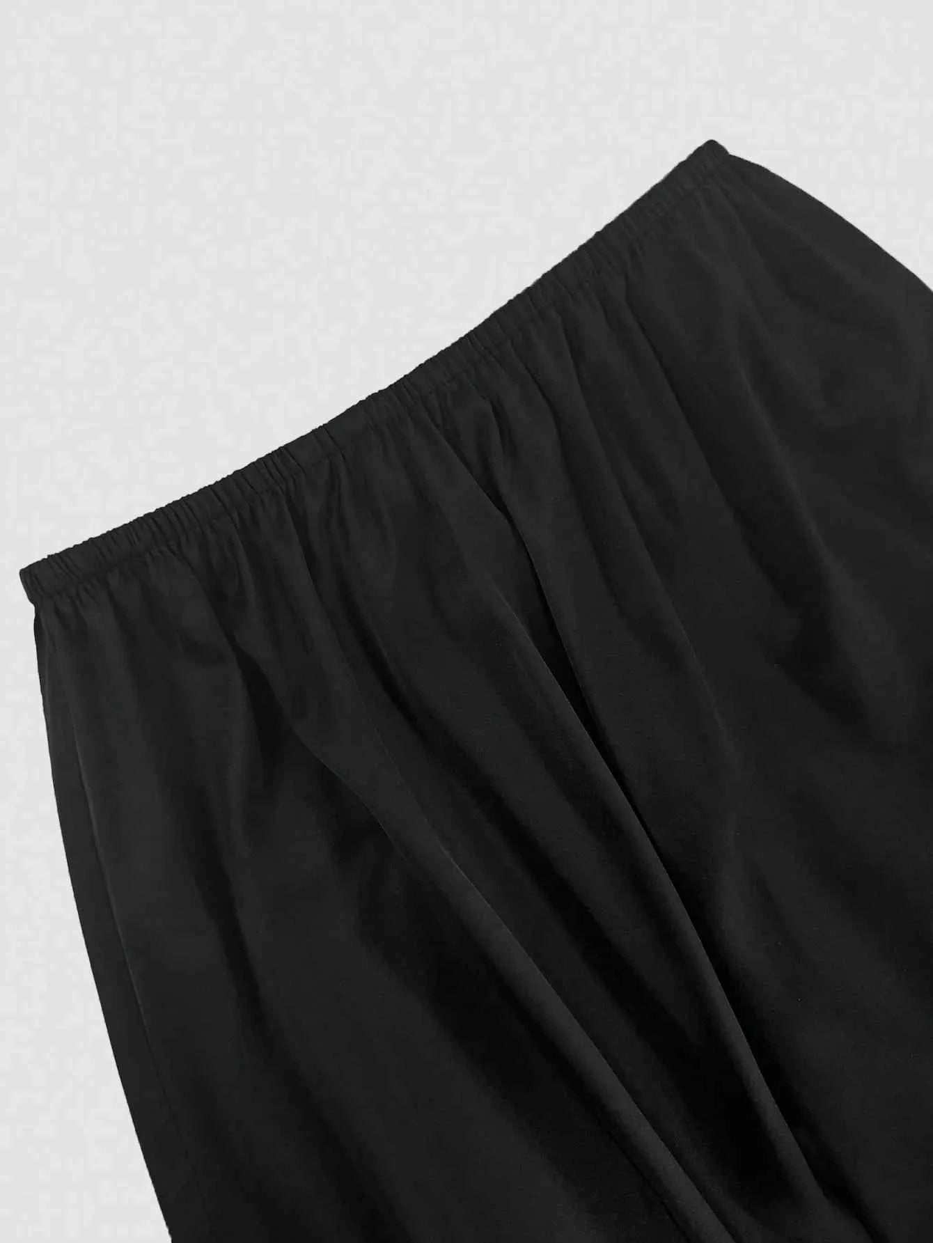 V-Neck Button Detail Vest and Skirt Two-Piece Set