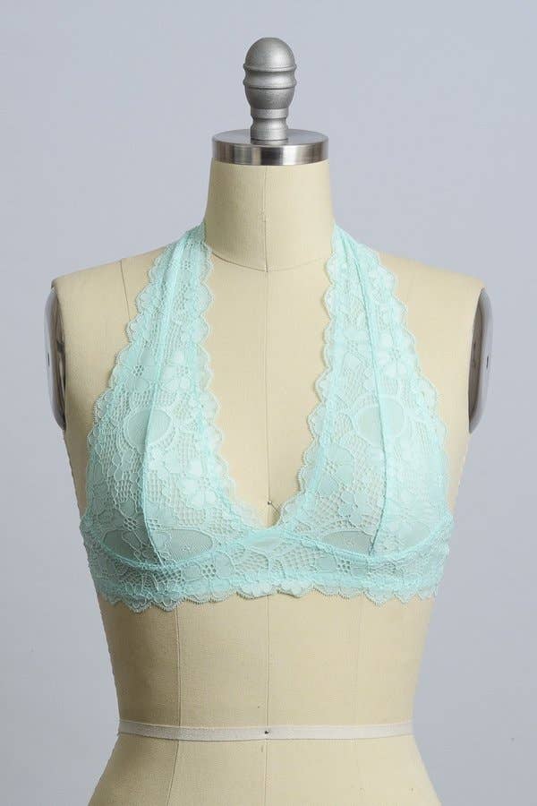 ✨ Trendy Halter Neck Lace Bralette – Feminine & Flirty