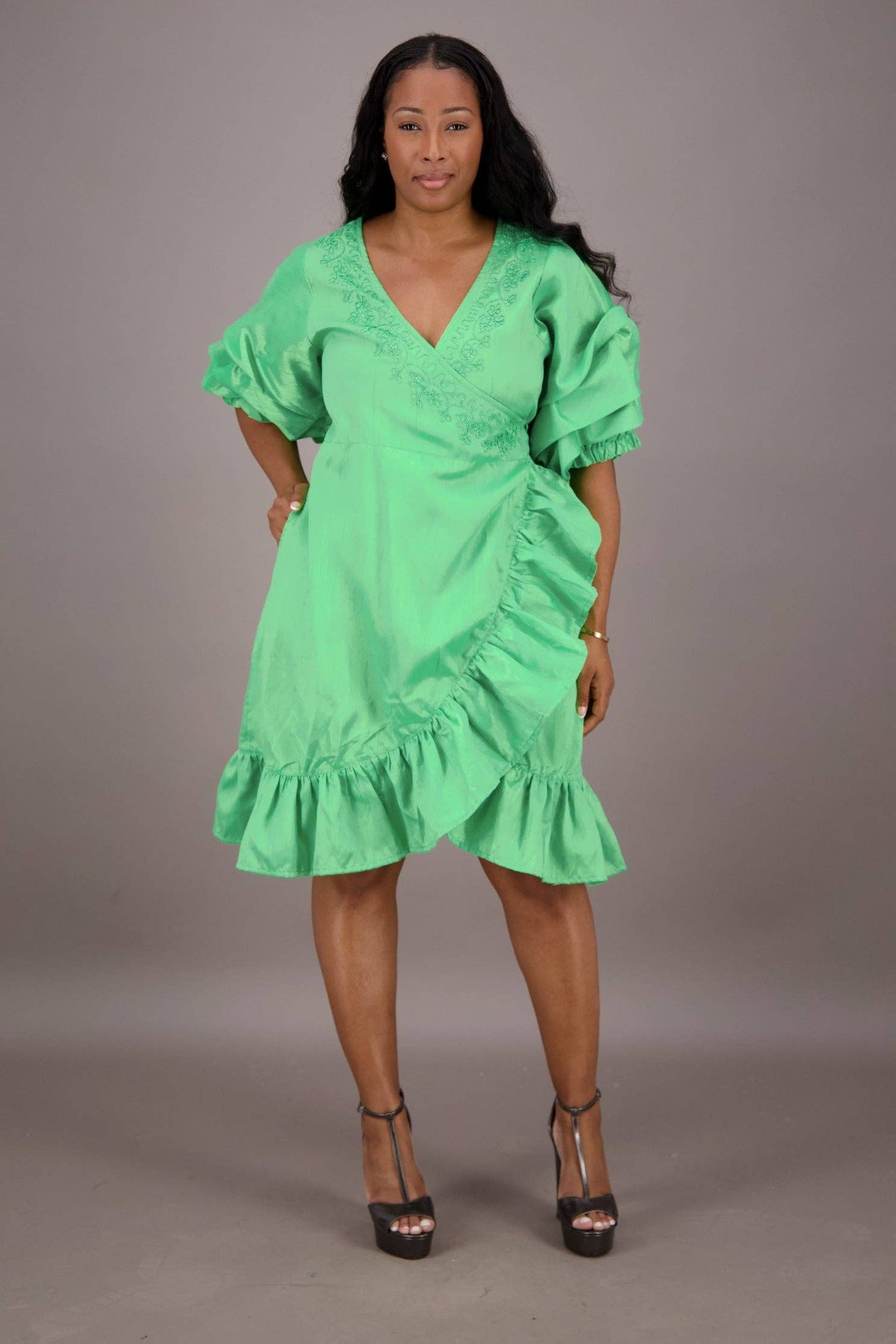 Empress Ruffle Wrap Dress AD-25079
