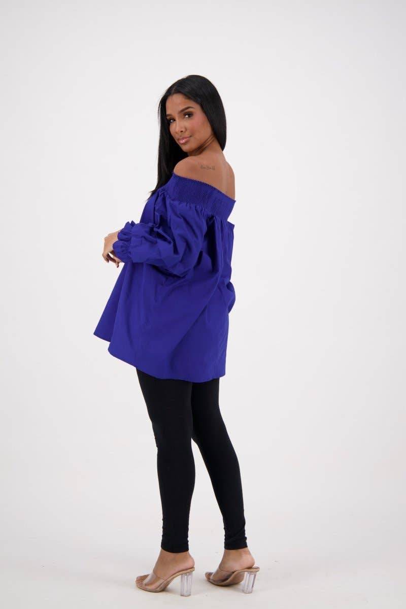 Off-Shoulder Ruffle Sleeve Blouse AT-2466