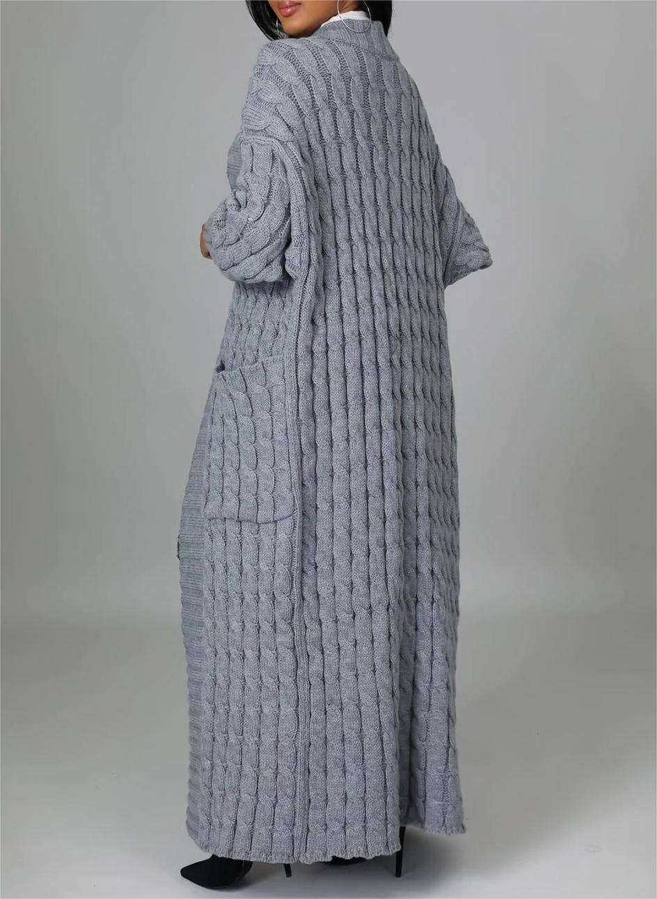 Multicolored Long coat knit cardigan