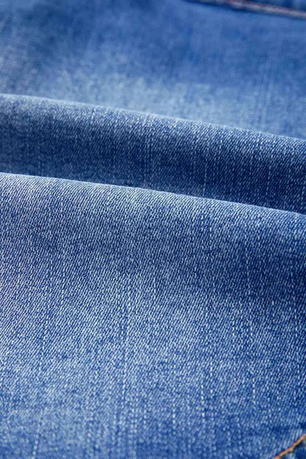 Wrapped Crossed Waist Denim Mini Skirt