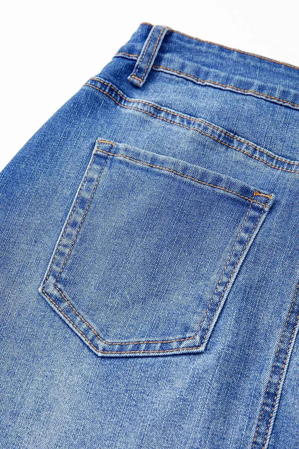 Wrapped Crossed Waist Denim Mini Skirt