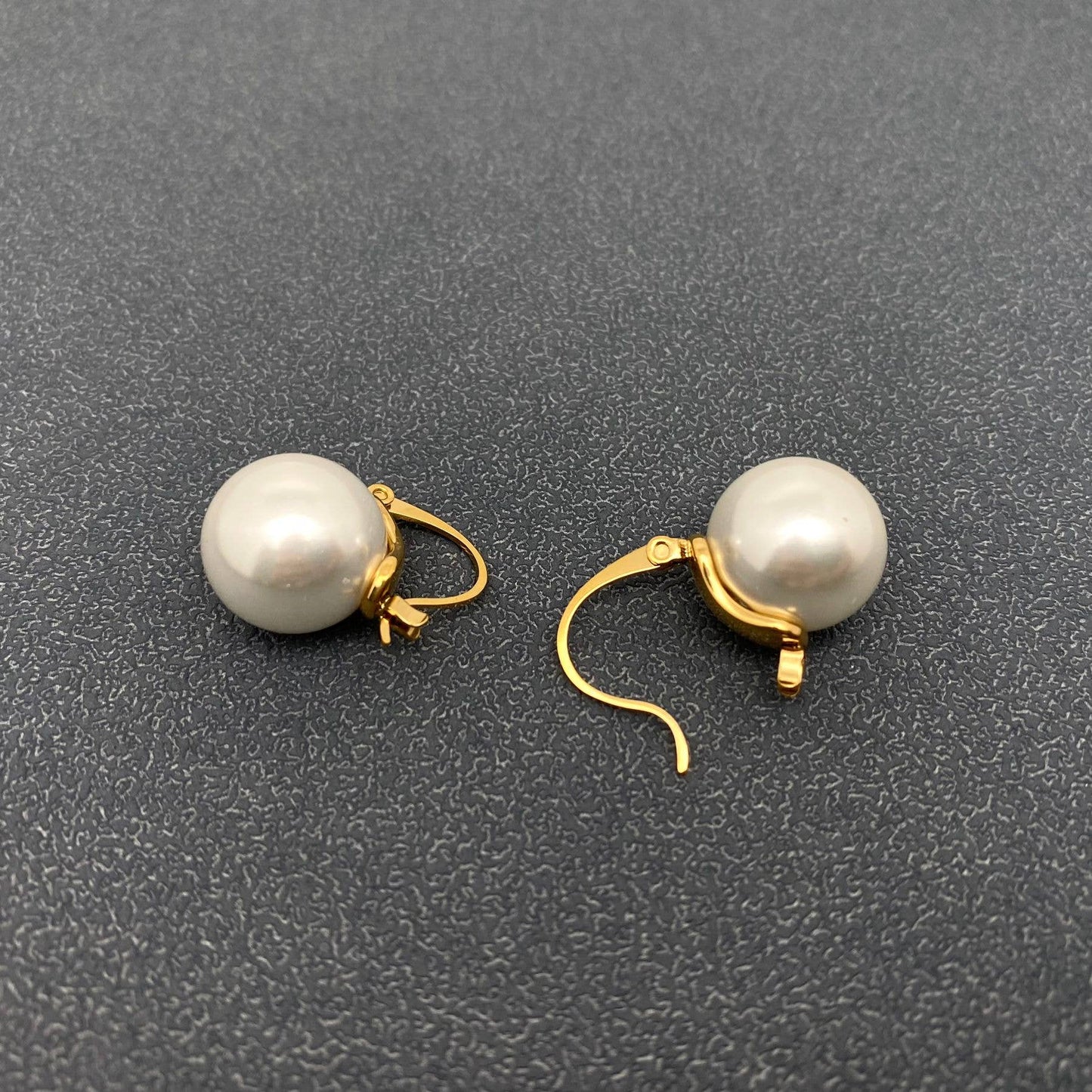 Pearl Charm 18K Gold Plated Stainless Steel Hoop