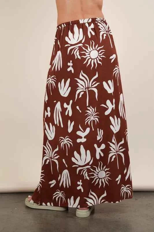 VERY J Printed Resort Midi Skirt