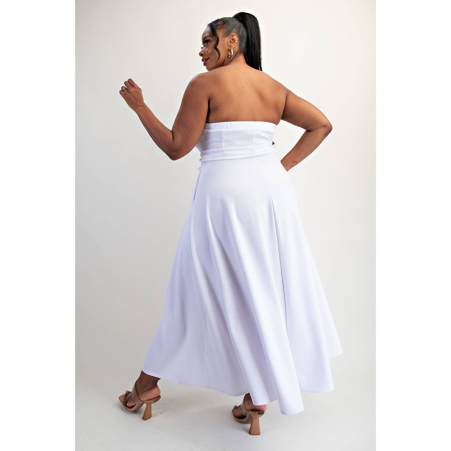 74555cd PLUS SIZE KNIT TUBE MAXI DRESS WITH SELF BELT