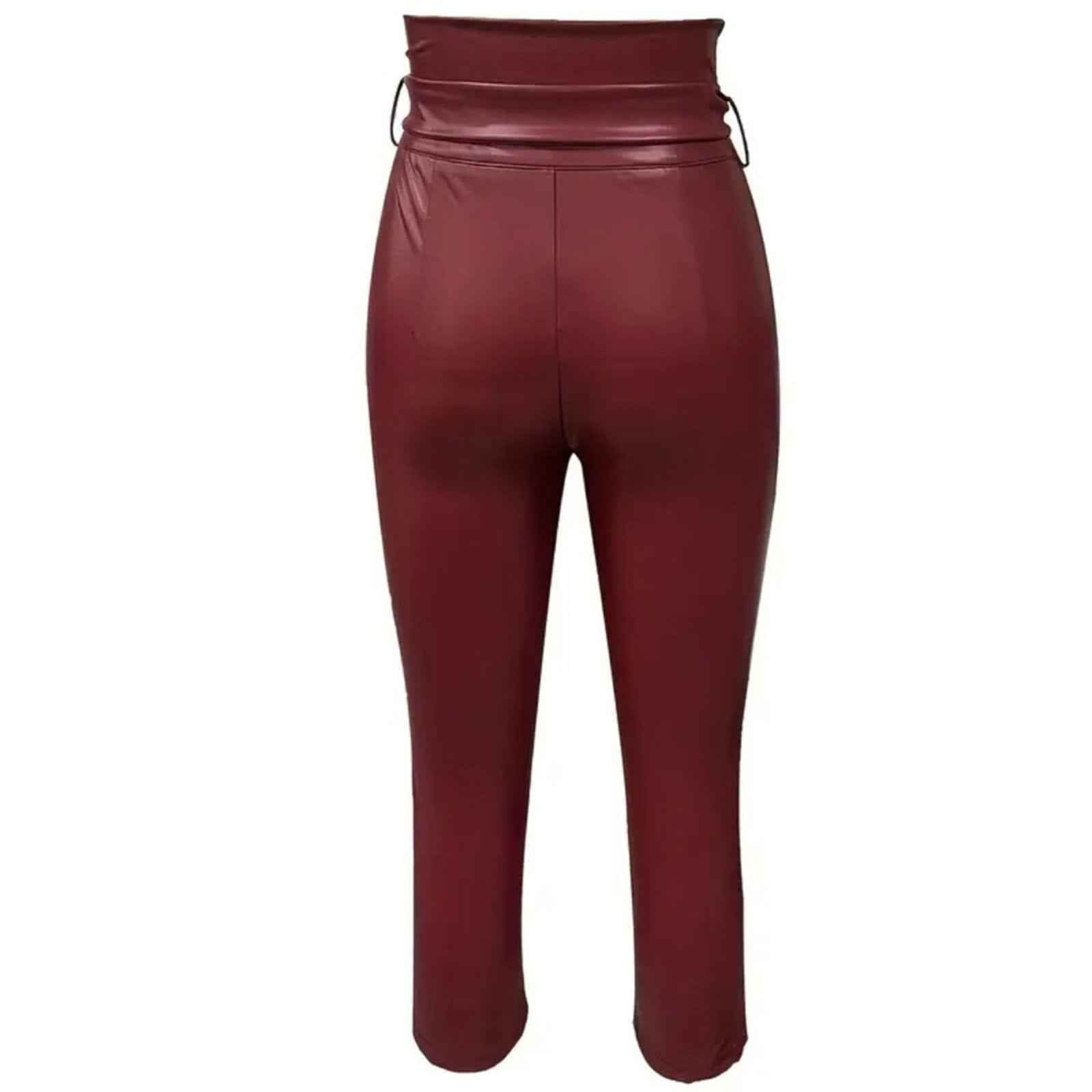 Cross-Border Women’s Fashion High-Waisted Belted Mid-Length Pants