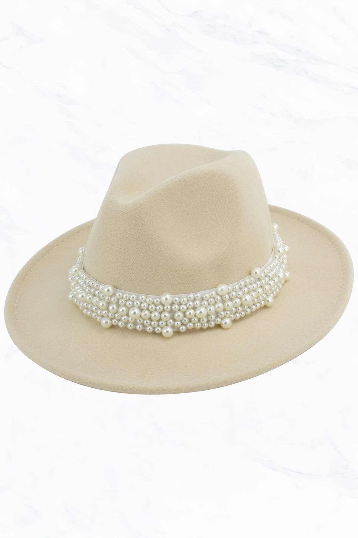 New Style Fashion Fedora Jazz Hat with Wide Pearl Belt