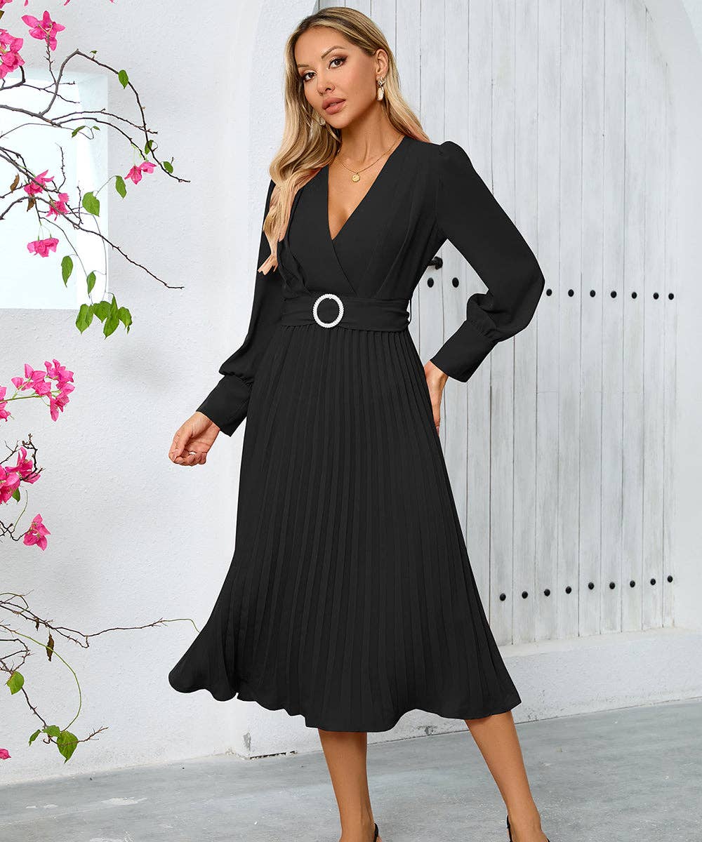 V-Neck Long Sleeve Dress for Every Occasion