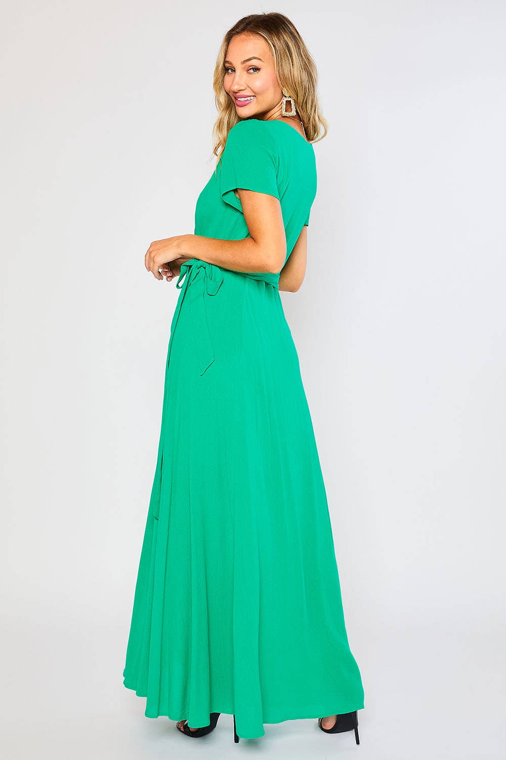 FLOWY MAXI WRAP DRESS
