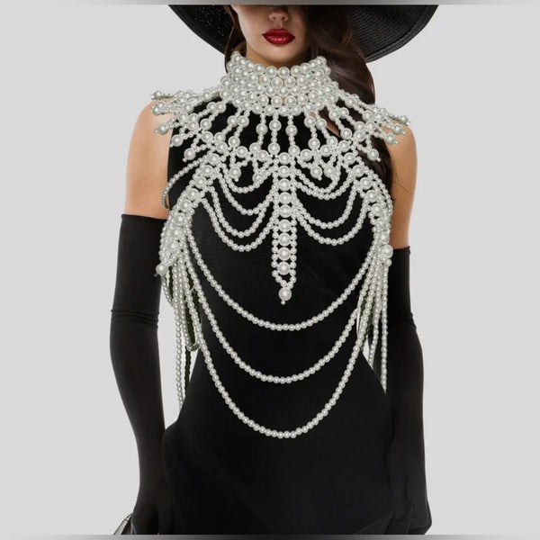 Opulence Pearl Body Chain Collar Necklace – New | Passion of Essence Boutique