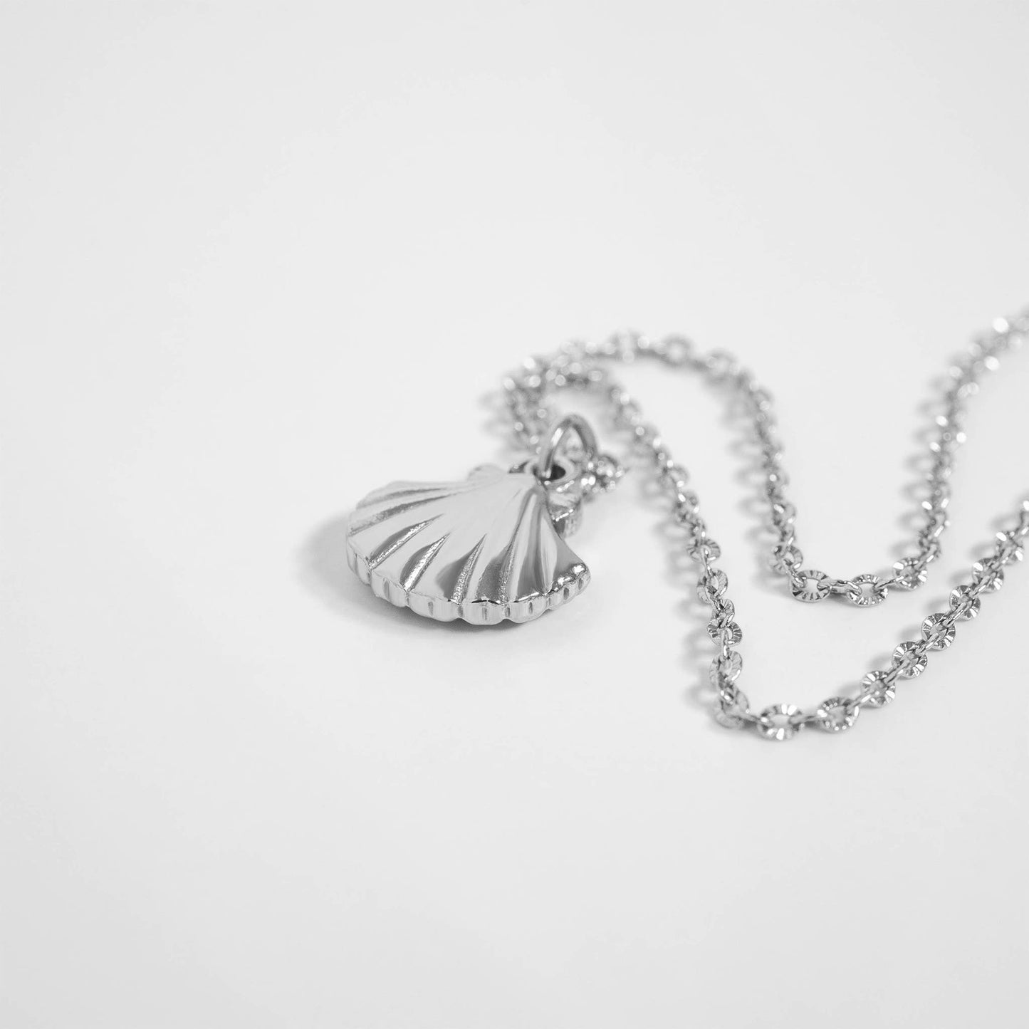 Stainless Steel Crimped Oval Chain Necklace