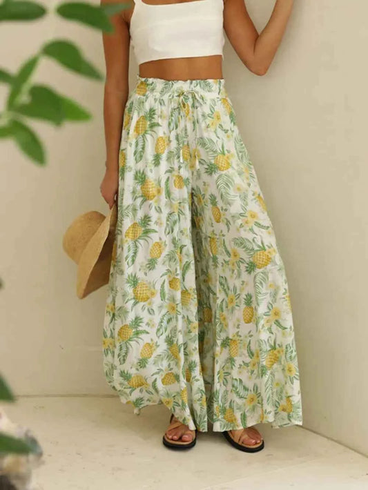 Printed Wide Leg Pants