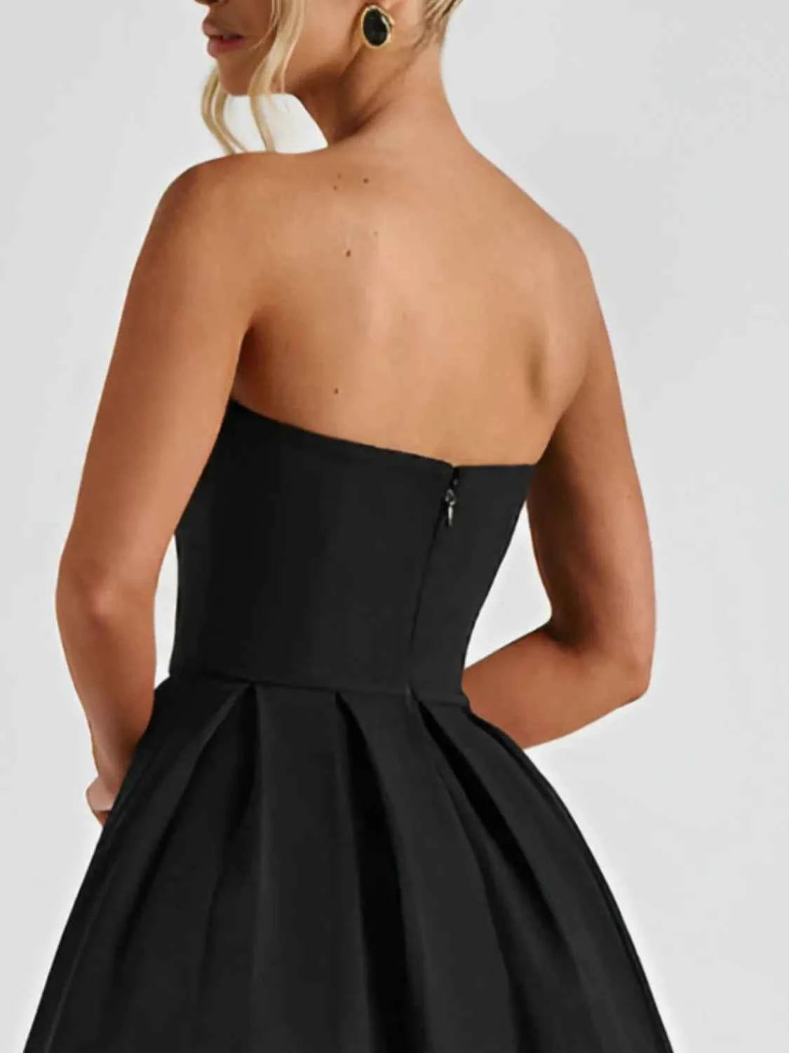 Solid Color Tube Midi Dress