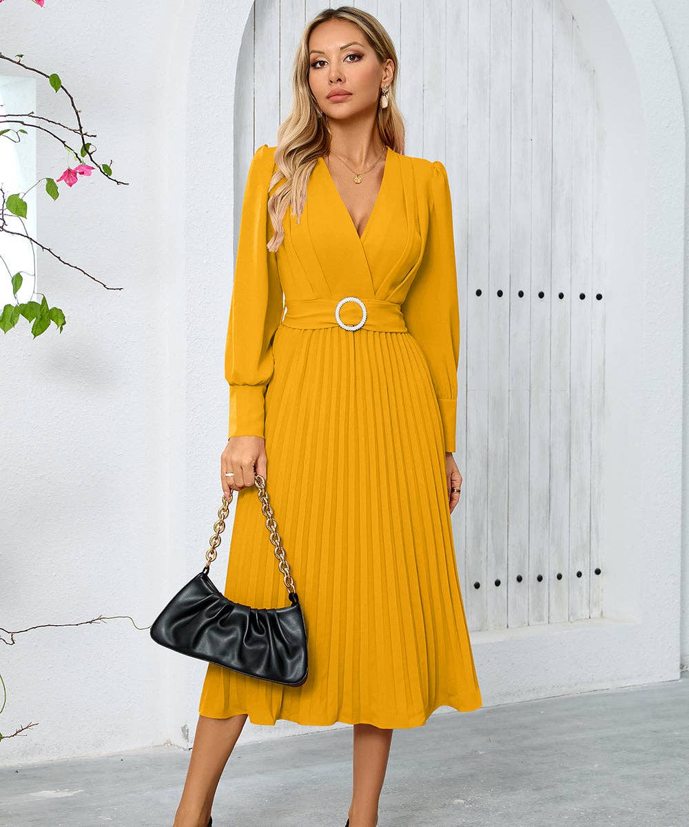 V-Neck Long Sleeve Dress for Every Occasion