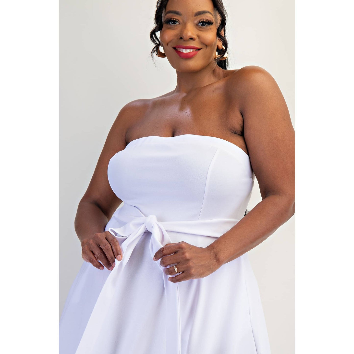 74555cd PLUS SIZE KNIT TUBE MAXI DRESS WITH SELF BELT