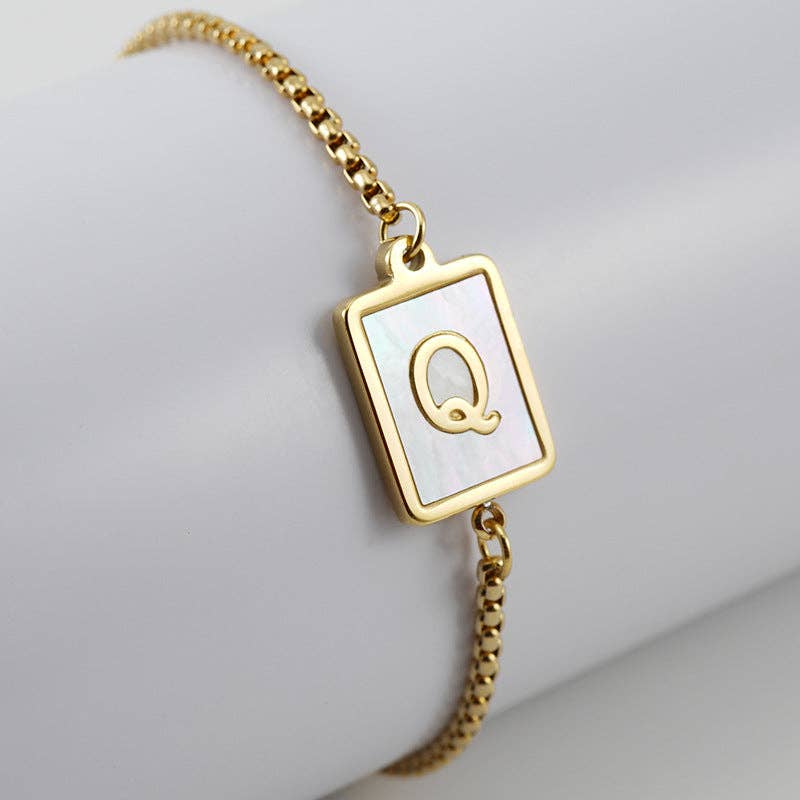 Gold-plated Shell Stainless Steel Initial Bracelets