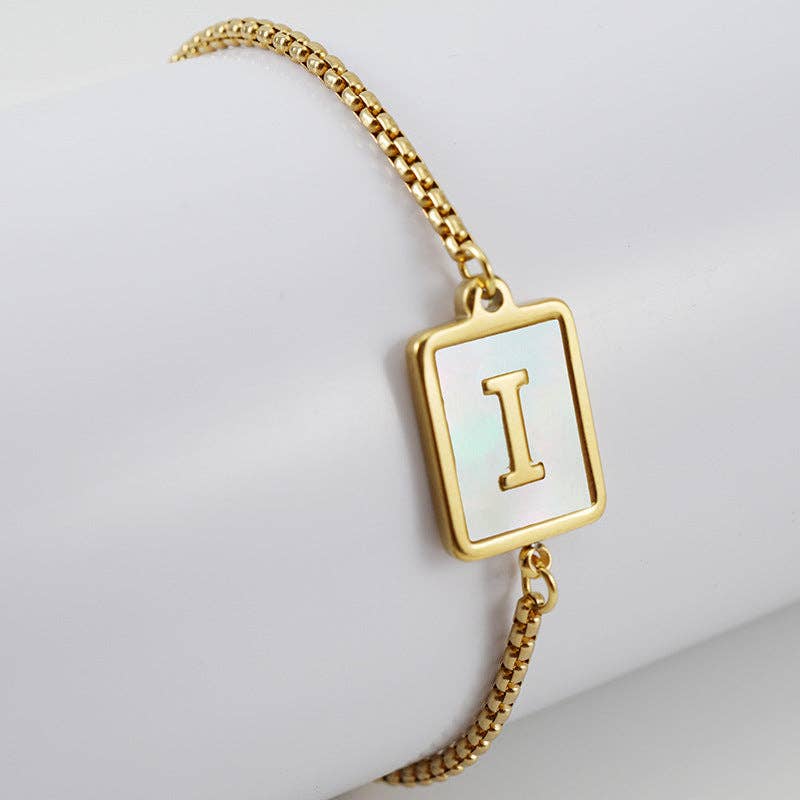 Gold-plated Shell Stainless Steel Initial Bracelets