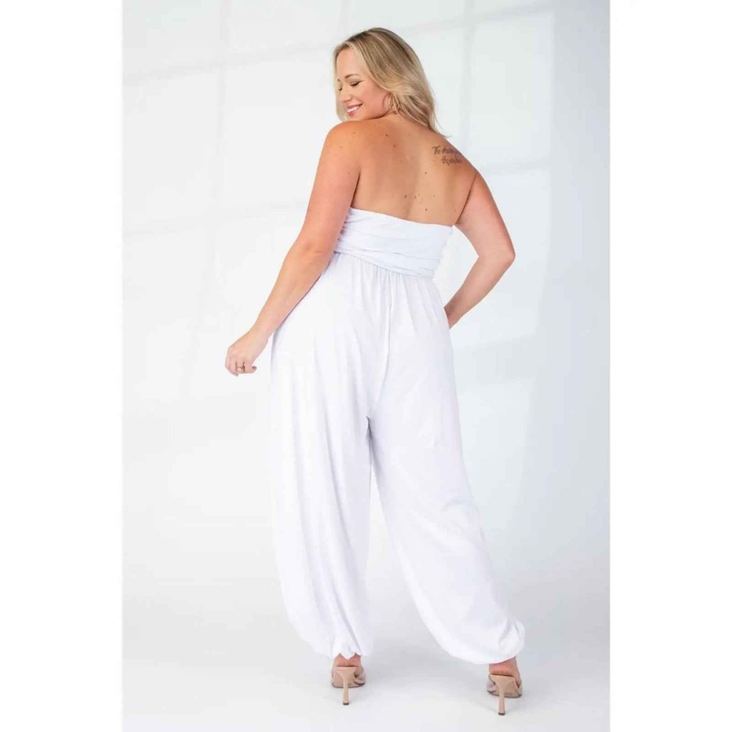 Plus Size Soft Knit Strapless Jumpsuit
