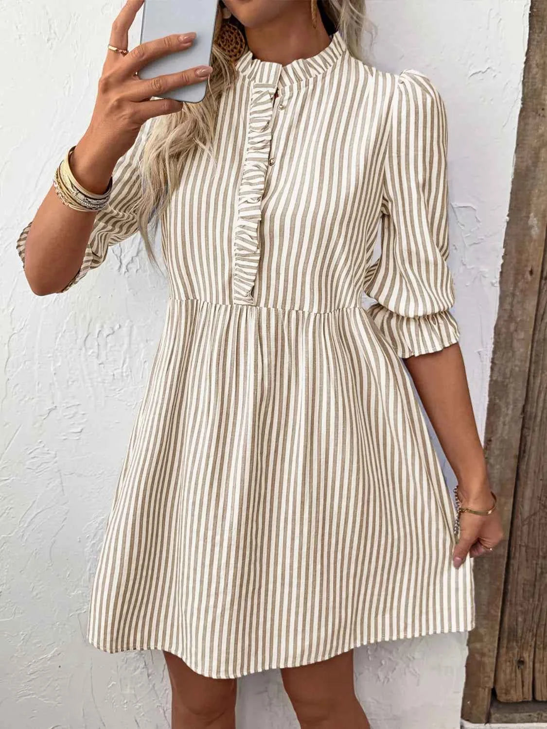 Striped Half Sleeve Dress