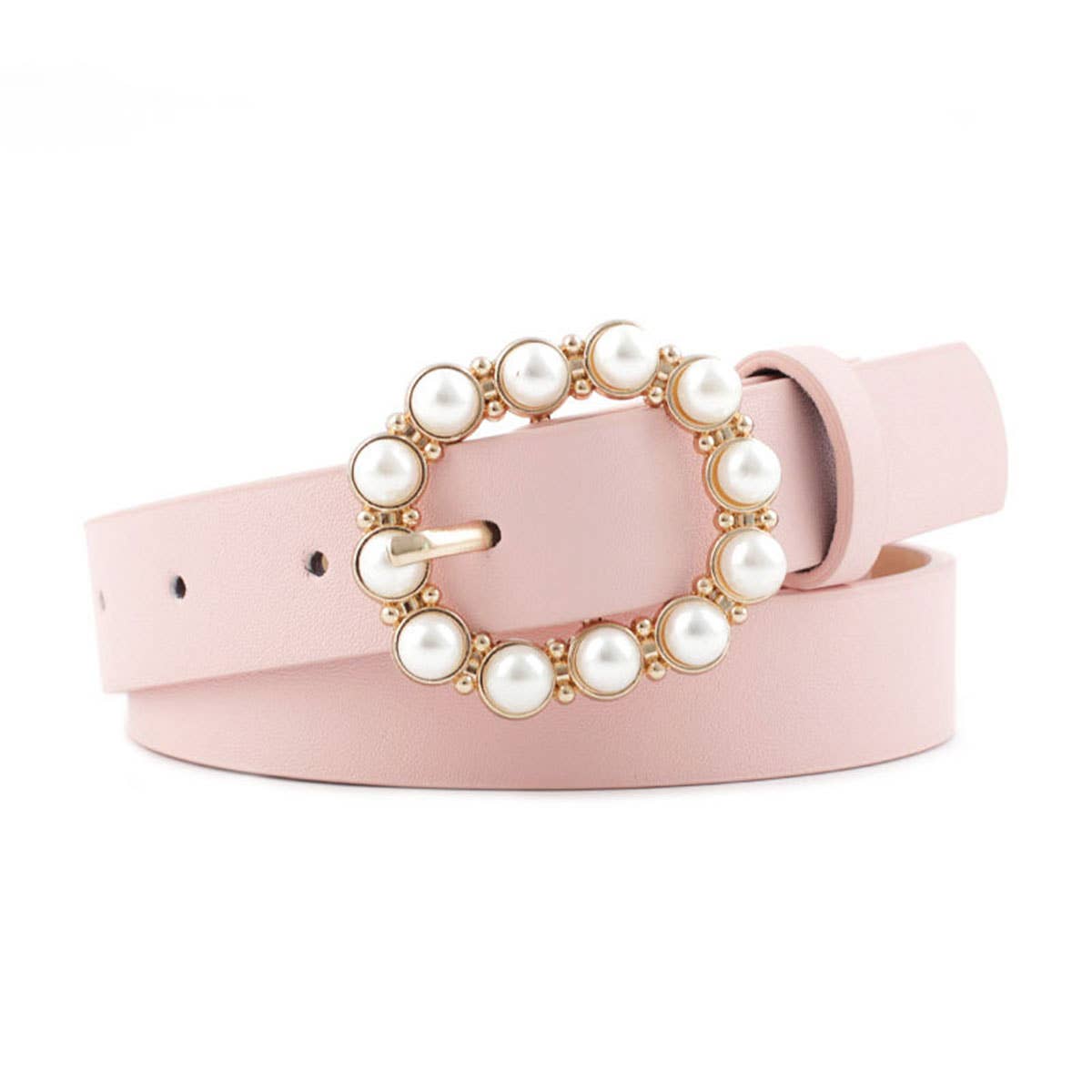"PEARL BUCKLE SLENDER BELT FOR DRESSES