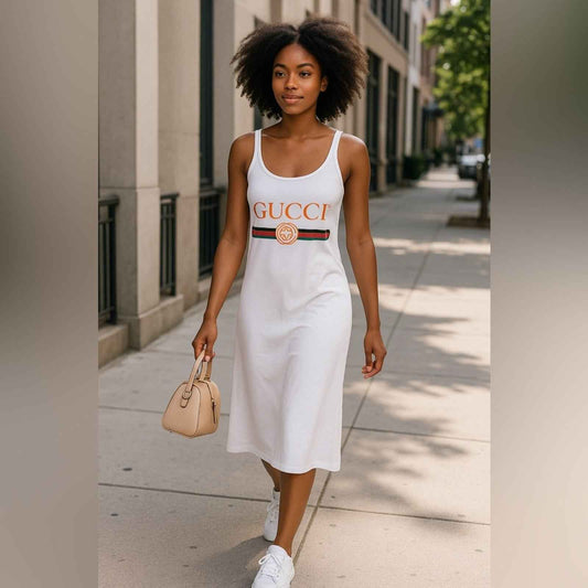 Purple Designer-Inspired Purple T-Shirt Dress with Iconic Stripe Detail (Copy)