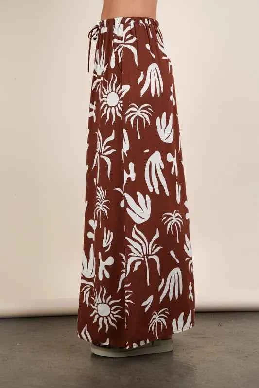 VERY J Printed Resort Midi Skirt