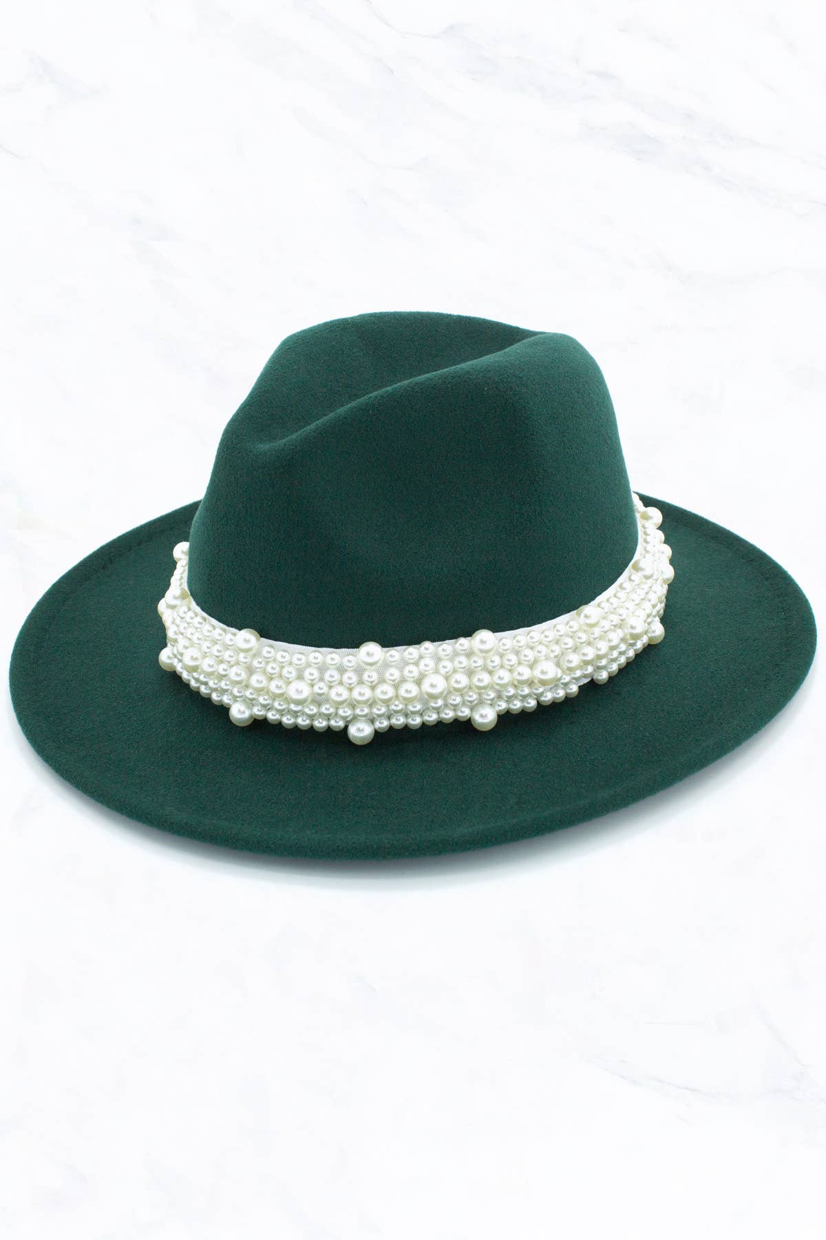 New Style Fashion Fedora Jazz Hat with Wide Pearl Belt